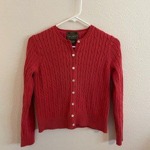 Vintage Y2K Red Eddie Bauer Women's Cardigan Sweater Women’s Size XS